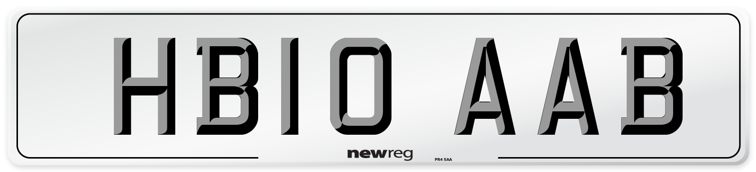 HB10 AAB Number Plate from New Reg